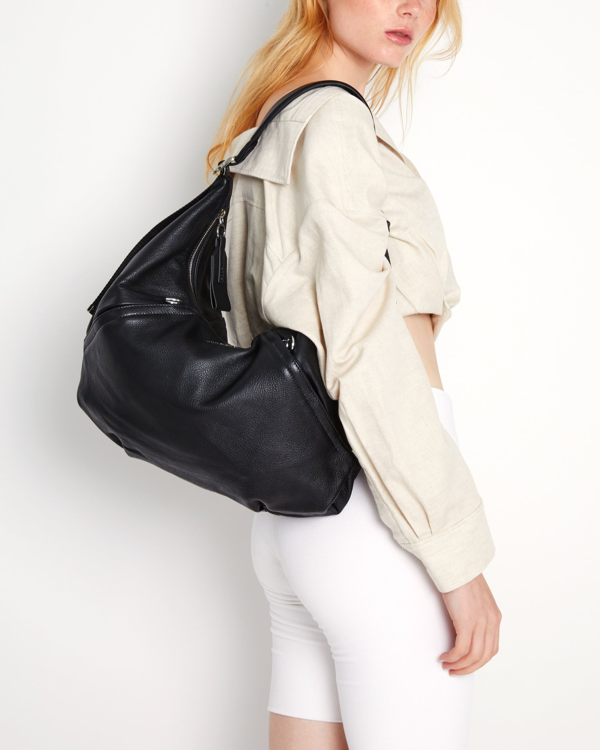 Black Leather Bag Soft Leather Bag Slouchy Leather Bag 