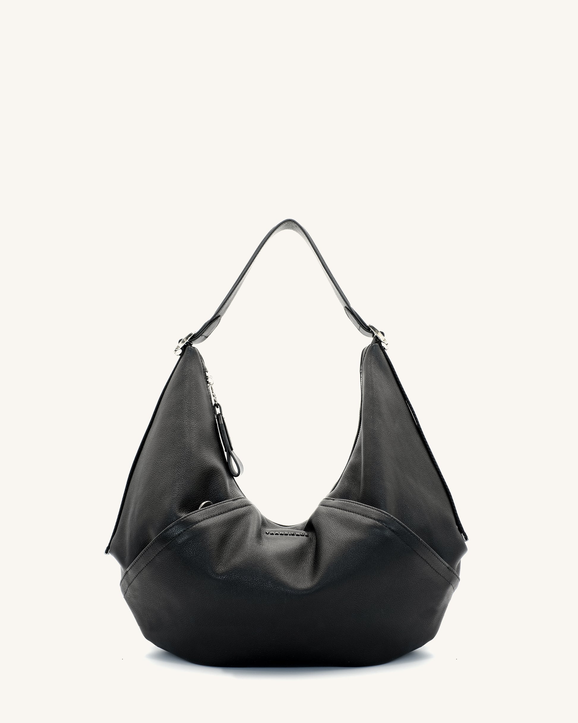 Black Pebble Leather Strap - Shoulder to Crossbody Lengths - 1